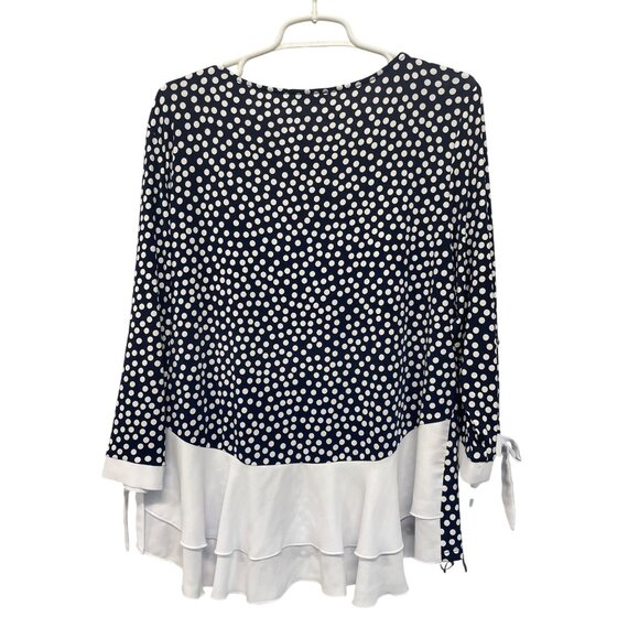 Bali Corp. Womens‎ Polka Dot Top With Bow Detail & Ruffled Hem Size XXL - Picture 4 of 6
